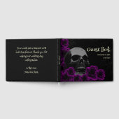 怖いフローラゴシックスカルパープルバラハロウィーン ゲストブック (全面)