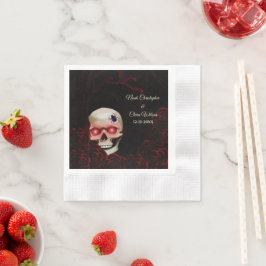 怖いフローラダークムーディゴシックゴシックスカルハロウィーン昼寝 縁ありカクテルナプキン