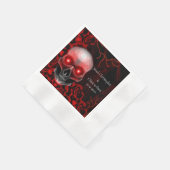 怖いフローラ濃厚なゴシックスカルハロウィーン 縁ありカクテルナプキン (角)