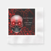 怖いフローラ濃厚なゴシックスカルハロウィーン 縁ありカクテルナプキン (正面)