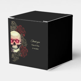 怖いフローラ濃厚なゴシックスカルハロウェディング フェイバーボックス