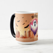 怖いブオフレンドリーレンジファンキーオレンジカボキンブラックこうもり モーフィングマグカップ (正面左)