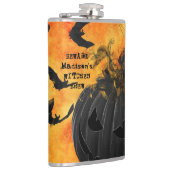 怖いブラックこうもりハロウィーンのカボチャのちょうちんウィッチズ醸造名 フラスク (右)