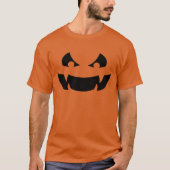 怖いブラックハロウィーンのカボチャのちょうちん Tシャツ (正面)