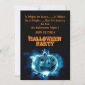 怖いブラックパンプキンハローウィンパーティ 招待状 (正面)