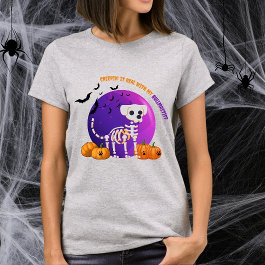怖いブルマスティフのハロウィーン満月Tシャツ Tシャツ