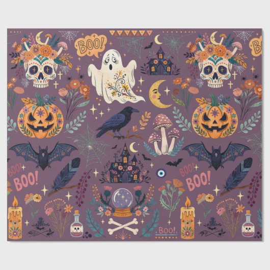 怖いブーハロウィン ラッピングペーパー (フラット)