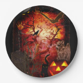 怖いプレートのハローウィンパーティ ペーパープレート (正面)