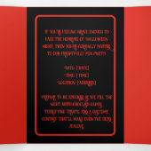 怖いベネチアンハロウィーンの風刺画パーティー 三つ折り招待状 (内部中)