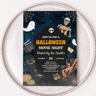 怖いホラーハロウィーン映画ナイトパーティー 招待状