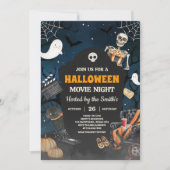 怖いホラーハロウィーン映画ナイトパーティー 招待状 (正面)