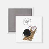 怖いボーリングピンの漫画のユーモアを分ける マグネット (正面/裏面)