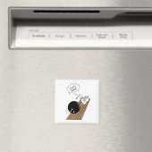 怖いボーリングピンの漫画のユーモアを分ける マグネット (インサイチュ (食洗機))