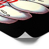 怖いボーリングピンカートゥーンおもしろいボウリングをする人、 クリケットの投手ユーモアのある私 ポスター (角)