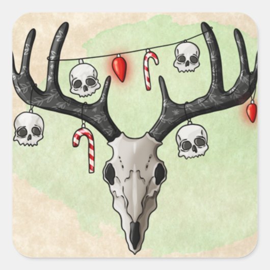 怖いメリークリスマスラベル スクエアシール (正面)