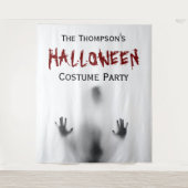 怖いモダン血ハローウィンパーティ白い背景 タペストリー (正面)