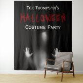 怖いモダン血ハローウィンパーティ黒い背景 タペストリー (インサイチュ)