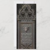 怖いモンスターのハロウィンパーティー墓地の墓石 招待状 (正面)