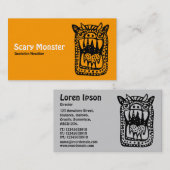 怖いモンスター – オレンジフロントグレーバック 名刺 (正面/裏面)