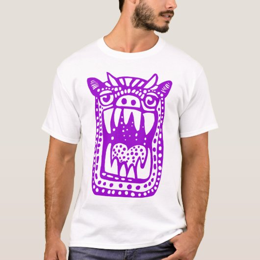 怖いモンスター - 紫 Tシャツ (正面)