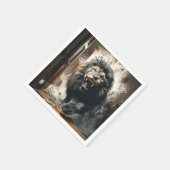 怖いライオン スタンダードカクテルナプキン (角)