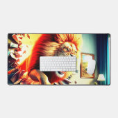 怖いライオン デスクマット (キーボード&マウス)