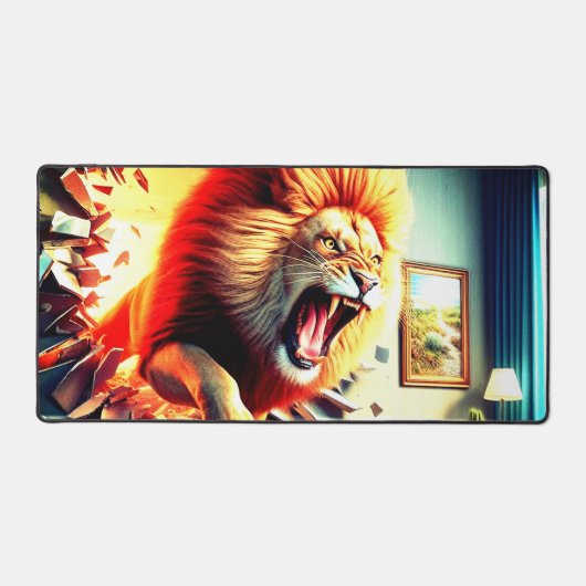 怖いライオン デスクマット (正面)