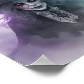 怖いリアルな魔女の水の色の霧ハロウィーン ポスター (角)