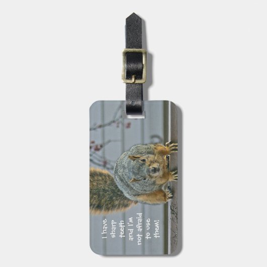 「怖いリス」 ラゲッジタグ (正面縦)