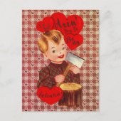 怖いレトロバレンタインデーヴィンテージボーイアクス シーズンポストカード (正面)