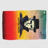 怖いレトロブードゥードクター漫画アート ゴルフタオル (横)