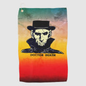 怖いレトロブードゥードクター漫画アート ゴルフタオル (正面)