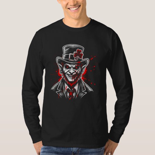 怖いレプレチャンハロウィーンの仮装の不気味な血K Tシャツ (正面)