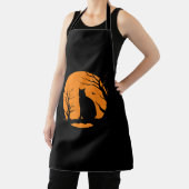 怖いヴィンテージハロウィーンブラックキャットコスチュームレトロモ エプロン (インサイチュ)