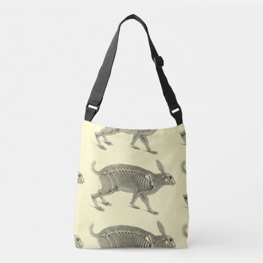 怖いヴィンテージバニー骨格 クロスボディバッグ (正面)