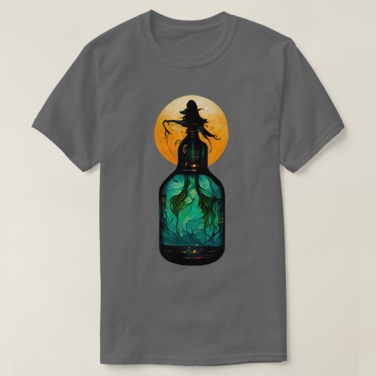 怖いヴィンテージ魔女ウィッカ信者チャームーン Tシャツ (デザイン正面)