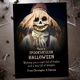 怖い不気味かかしハロウィーンの挨拶 シーズンカード
