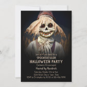 怖い不気味かかしハロウィーンの衣装パーティー 招待状 (正面)