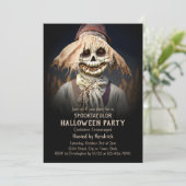 怖い不気味かかしハロウィーンの衣装パーティー 招待状 (スタンド正面)