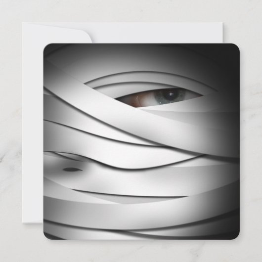 怖い不気味なハロウィンミイラ 招待状 (正面)