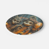 怖い不気味なハロウィーンの子供たち ペーパープレート (アングル)