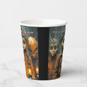 怖い不気味なハロウィーンの子供たち 紙コップ (左)