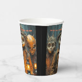 怖い不気味なハロウィーンの子供たち 紙コップ (右)