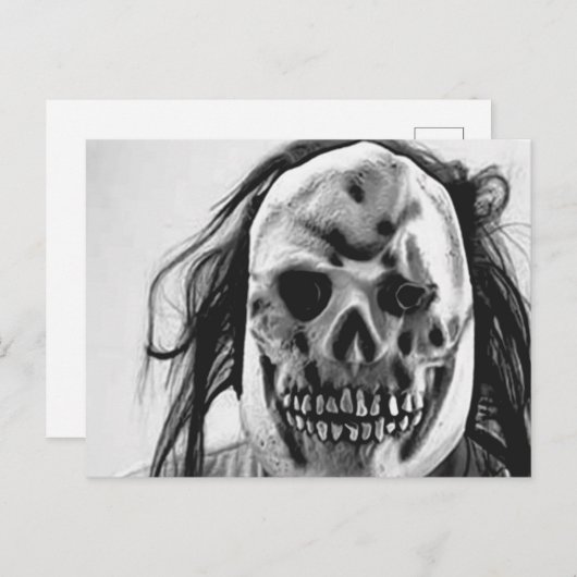 怖い不気味なマスク シーズンポストカード (正面/裏面)