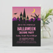 怖い不気味な幽霊のよく出るハウスハロウィーンの衣装パーティー 招待状 (スタンド正面)