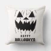 怖い不気味な黒いカボチャ不気味なハロウィーン クッション (正面)