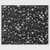 怖い不気味スケルトンのラッピング紙 ラッピングペーパー (フラット)