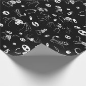 怖い不気味スケルトンのラッピング紙 ラッピングペーパー (角)