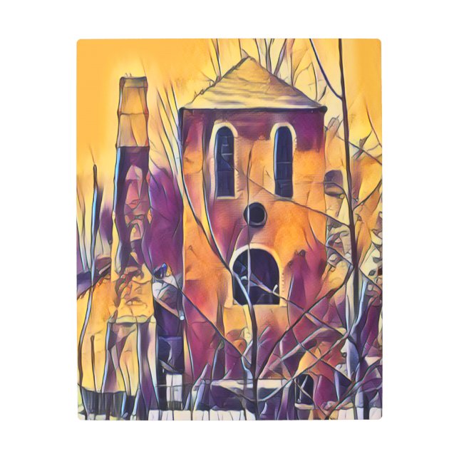 怖い不気味ハロウィンおもしろい メタルプリント (正面)