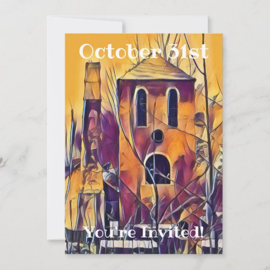 怖い不気味ハロウィンおもしろい 招待状 (正面)